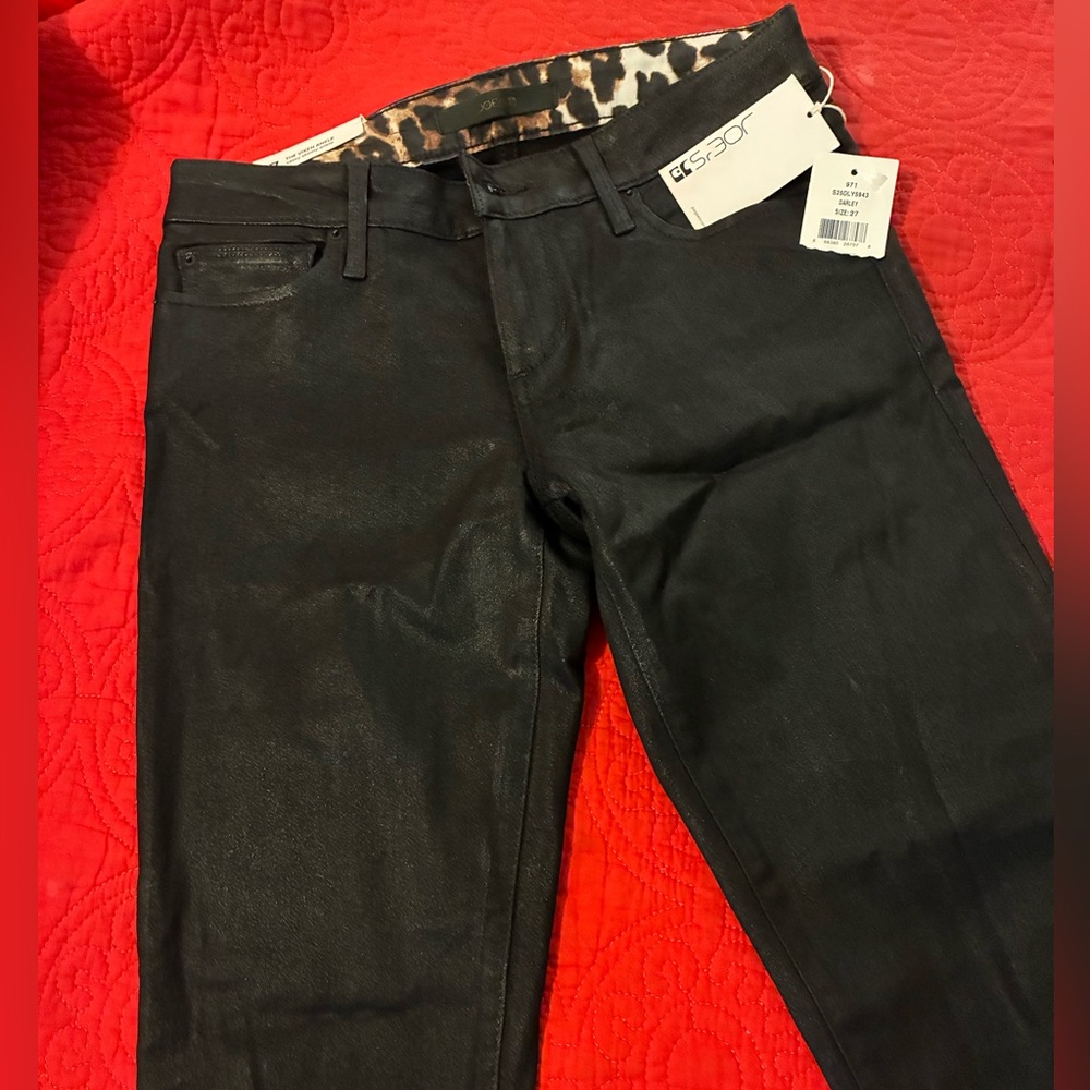 Joe's Jeans Vixen Coated Black Skinny Jeans